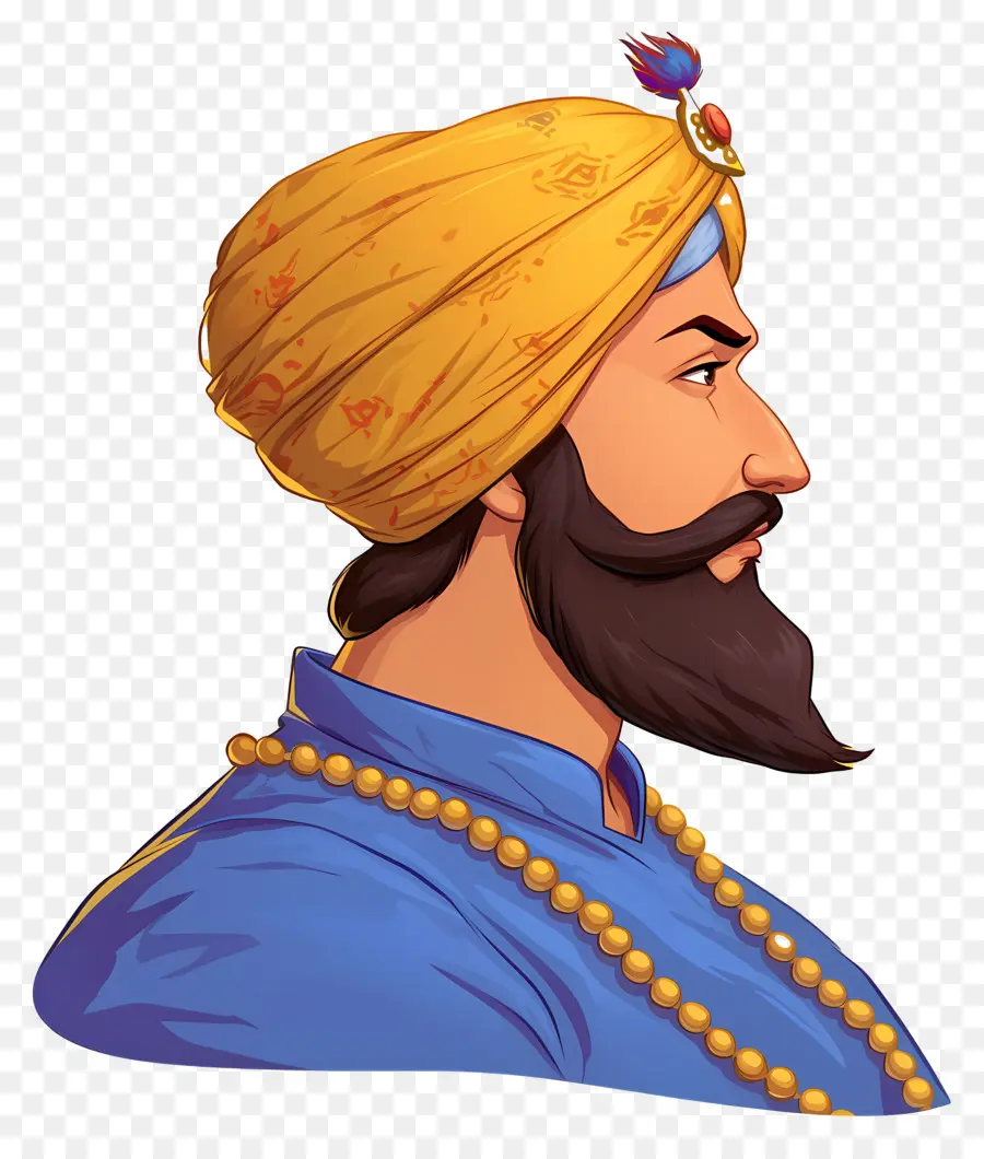 Guru Govind Singh Jayanti，Gülümseyen Türbanlı Adam PNG