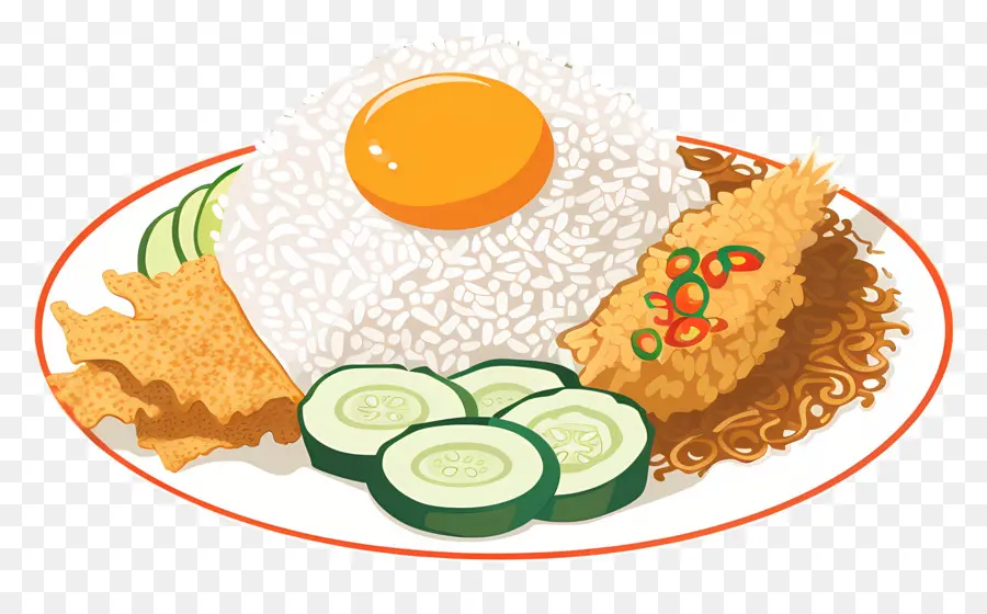 Nasi Lemak，Yumurtalı Pilav Yemeği PNG