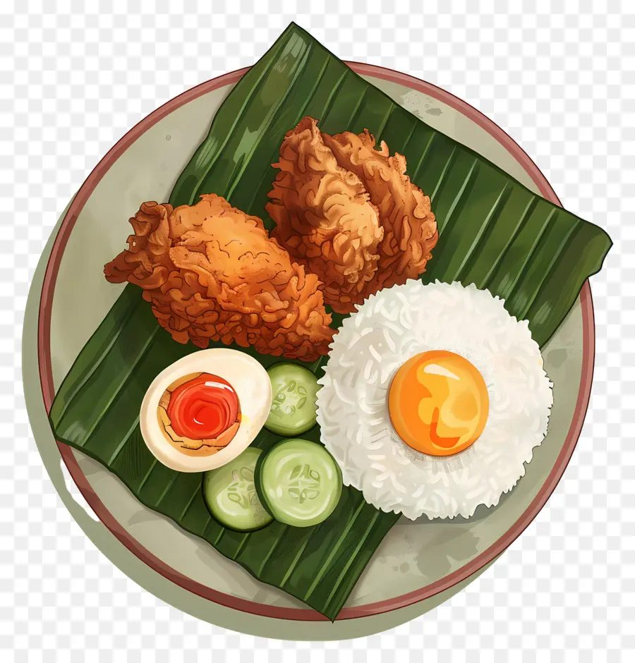 Nasi Lemak，Pirinç Ve Yumurta PNG