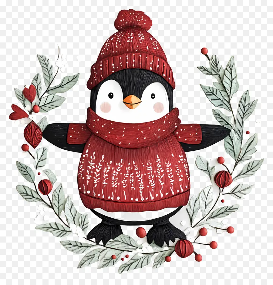 Noel Pengueni，Kışlık Giysilerdeki Penguen PNG