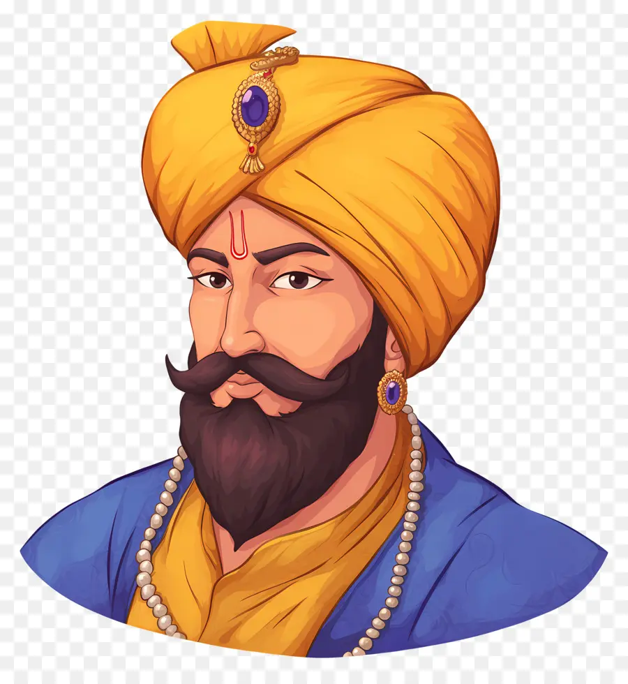 Guru Govind Singh Jayanti，Gülümseyen Türbanlı Adam PNG