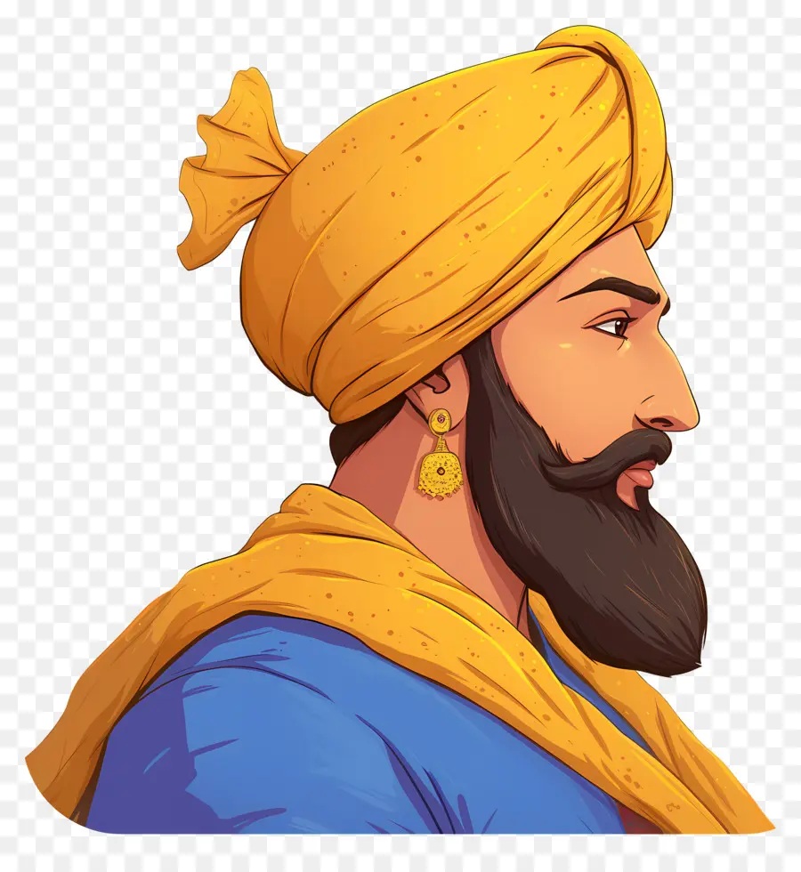 Guru Govind Singh Jayanti，Gülümseyen Türbanlı Adam PNG