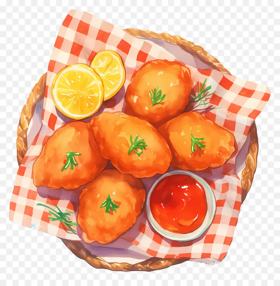 Kızarmış Tavuk Parçaları，Kızarmış Nuggets PNG