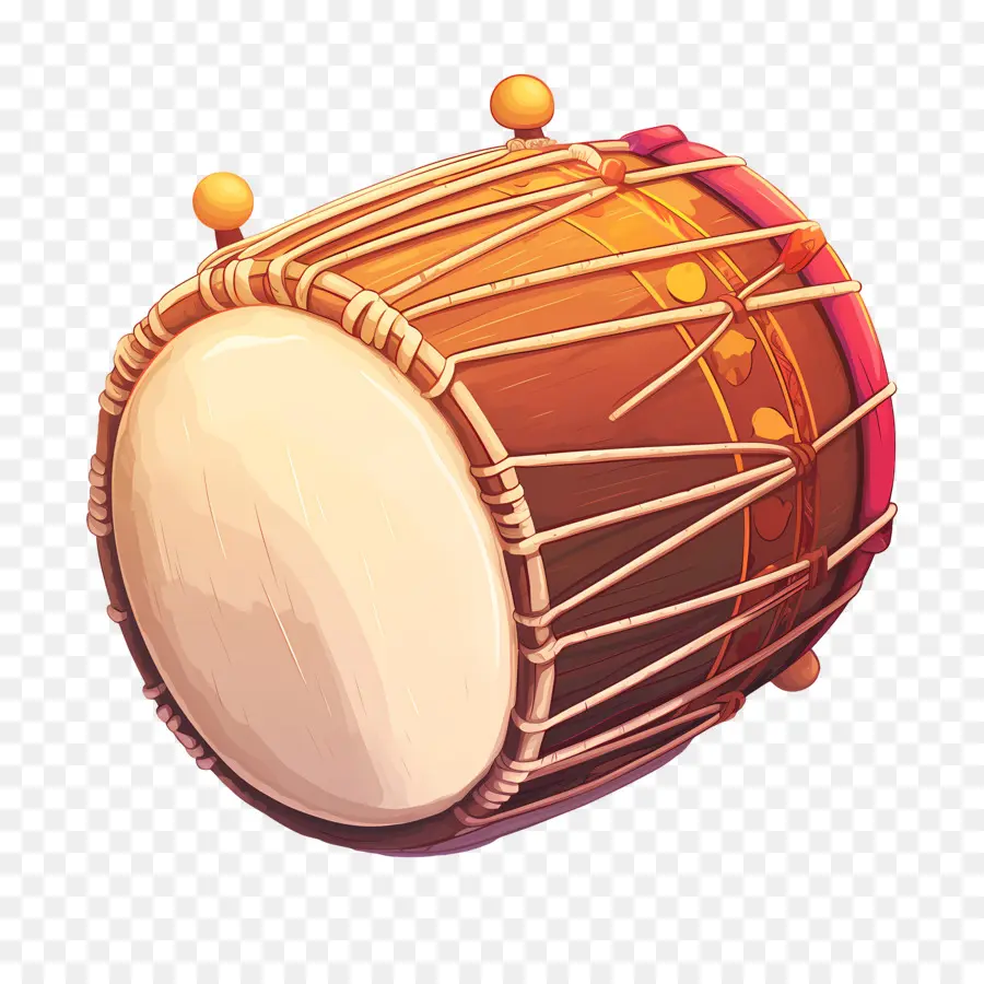 Dhol Lohri，Süslemeli Kahverengi Davul PNG