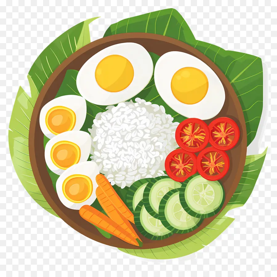 Nasi Lemak，Sebzeli Ve Yumurtalı Pilav PNG