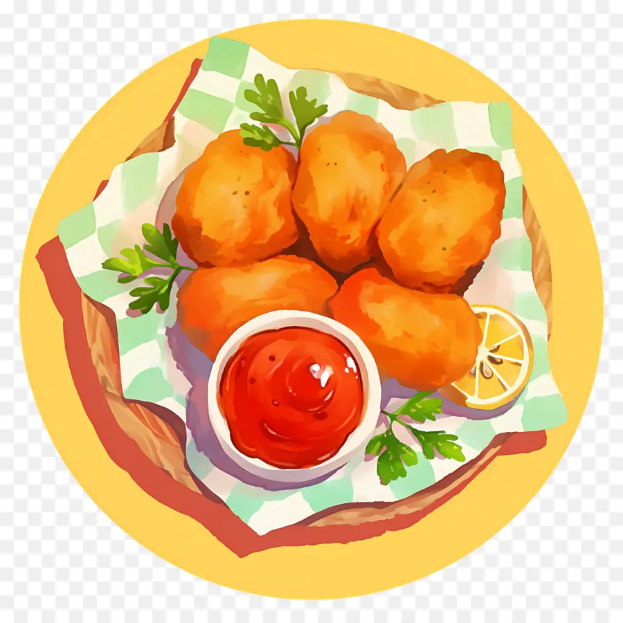 Kızarmış Tavuk Parçaları，Kızarmış Nuggets PNG