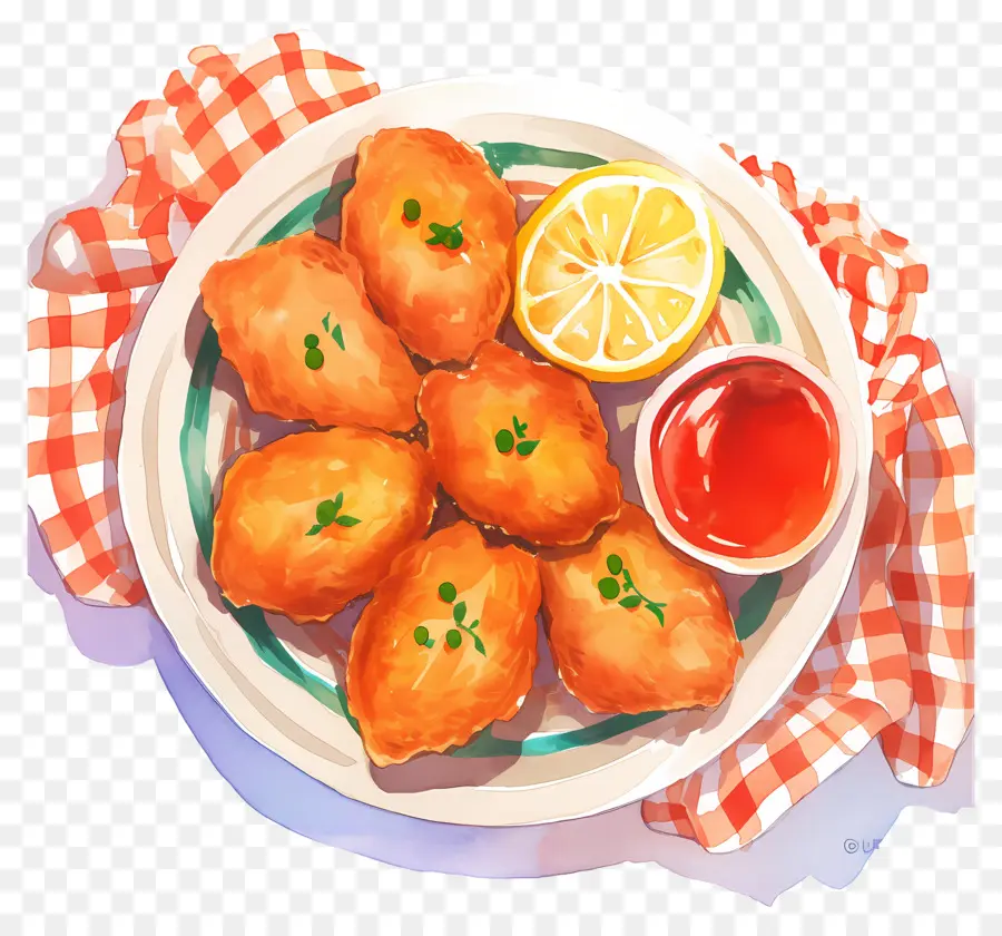 Kızarmış Tavuk Parçaları，Kızarmış Nuggets PNG