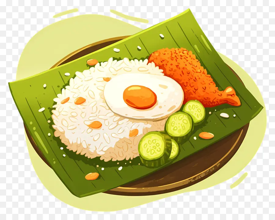 Nasi Lemak，Pirinç Ve Yumurta PNG