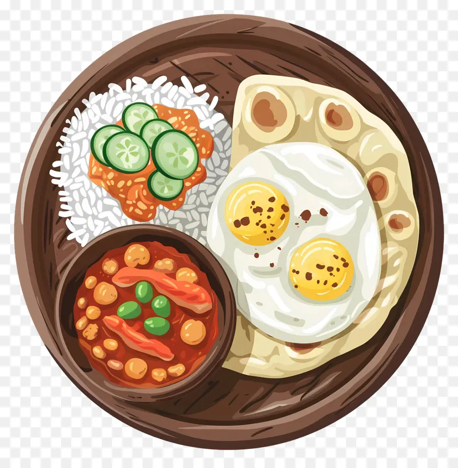 Nasi Lemak，Pirinç Ve Yumurta PNG