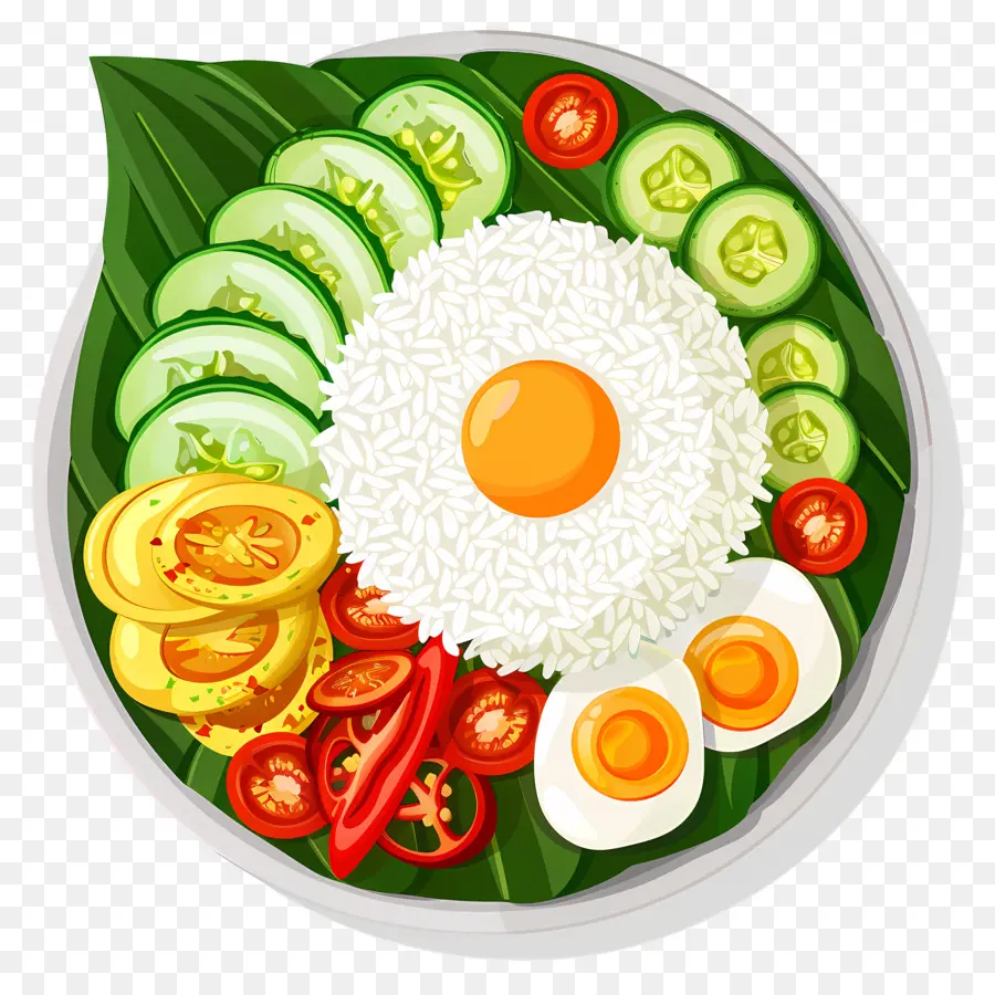 Nasi Lemak，Sebzeli Ve Yumurtalı Pilav PNG