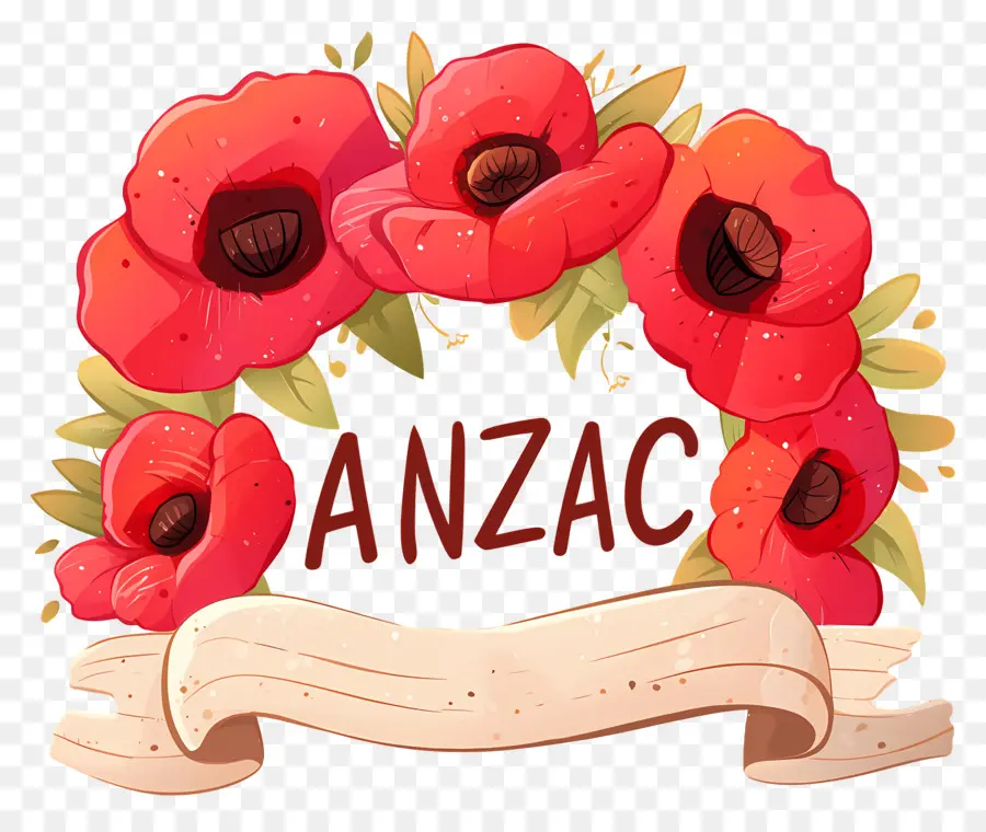 Anzak Günü，Anzac Haşhaş Banner PNG