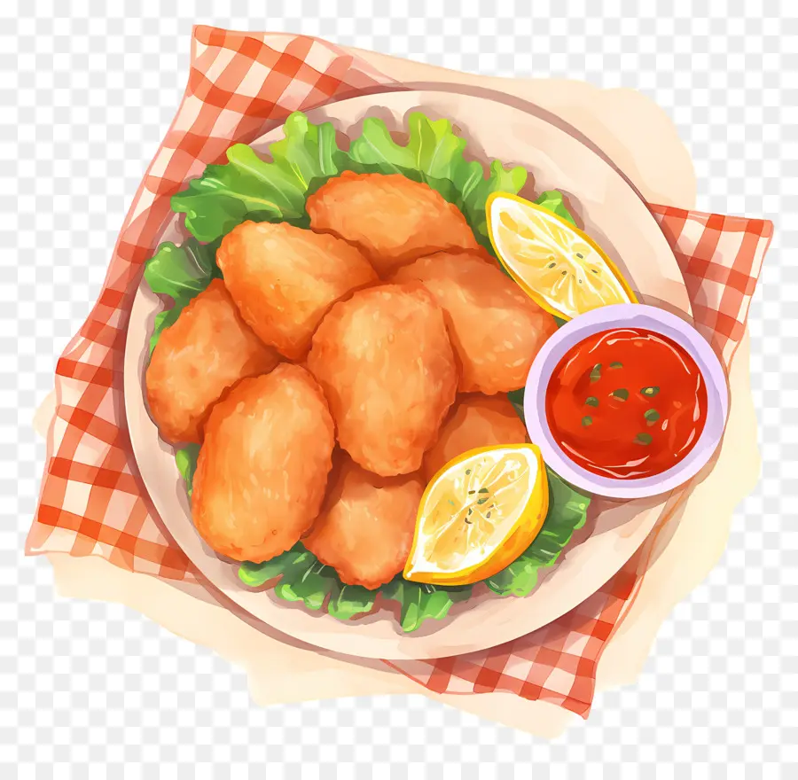 Kızarmış Tavuk Parçaları，Kızarmış Nuggets PNG