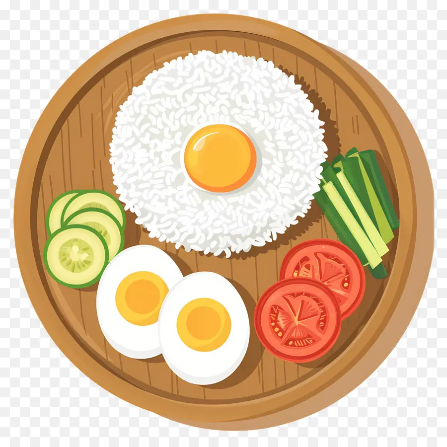 Nasi Lemak，Pirinç Ve Yumurta PNG