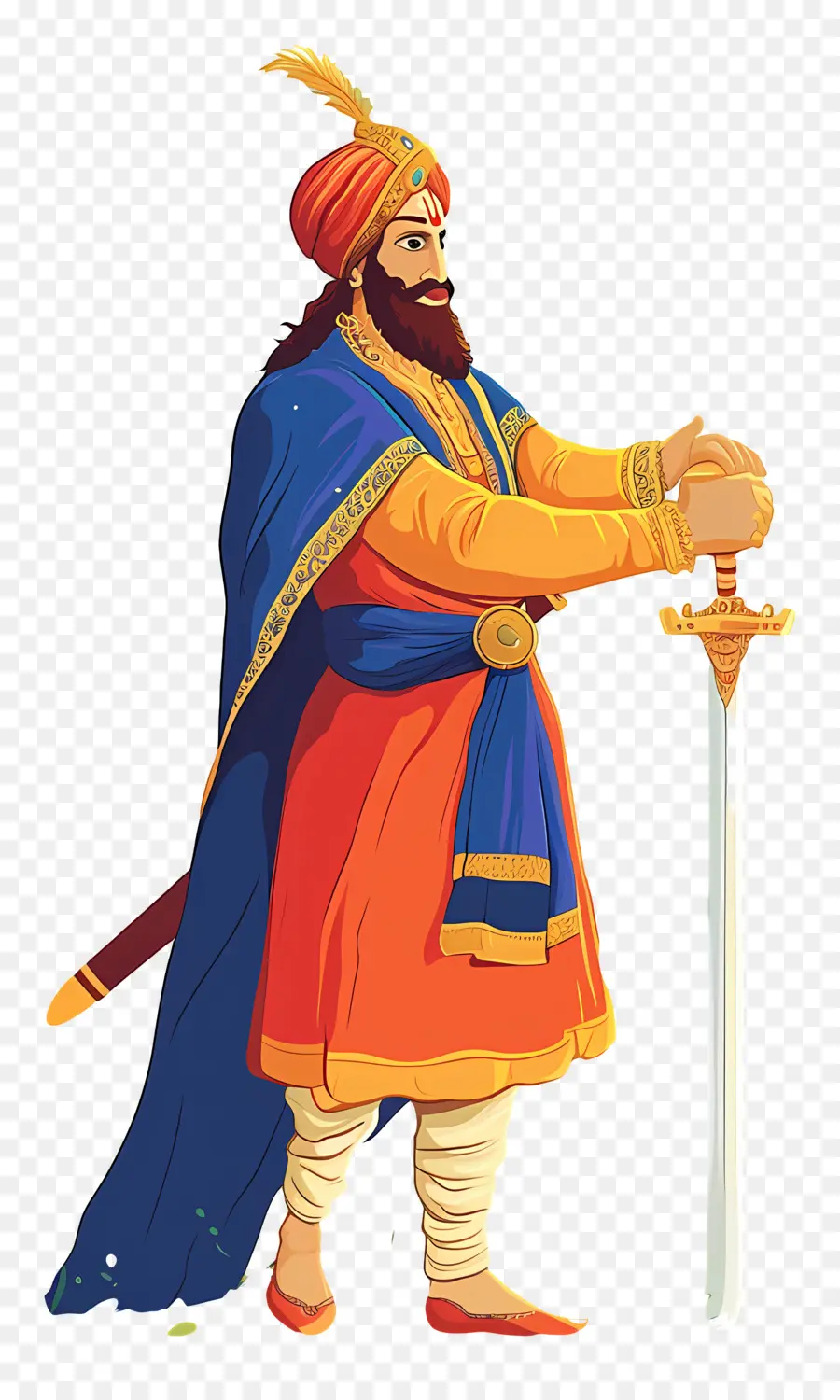 Guru Govind Singh Jayanti，Kılıçlı Savaşçı PNG