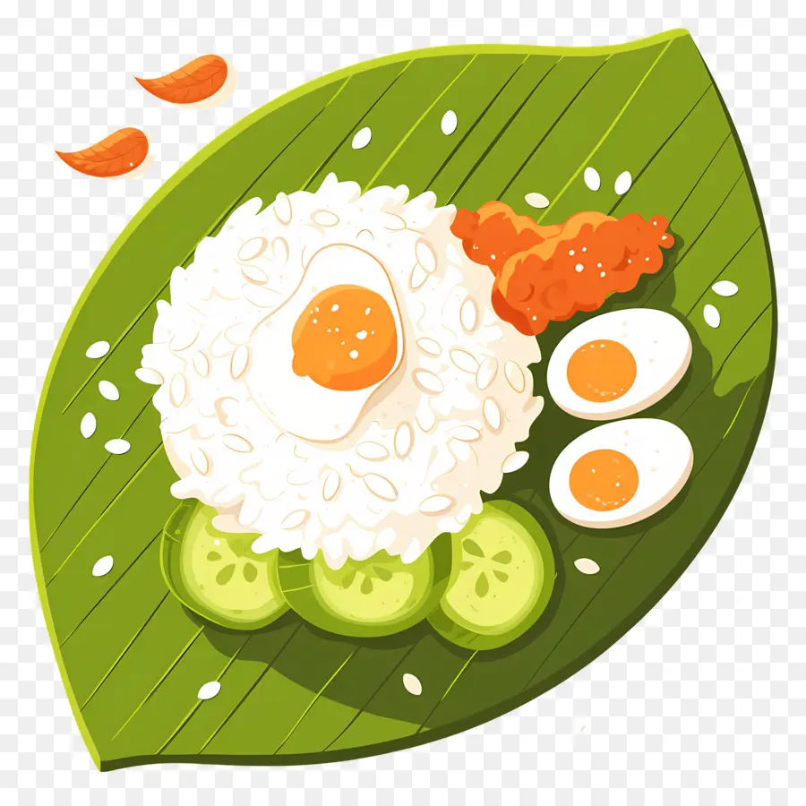 Nasi Lemak，Pirinç Ve Yumurta PNG