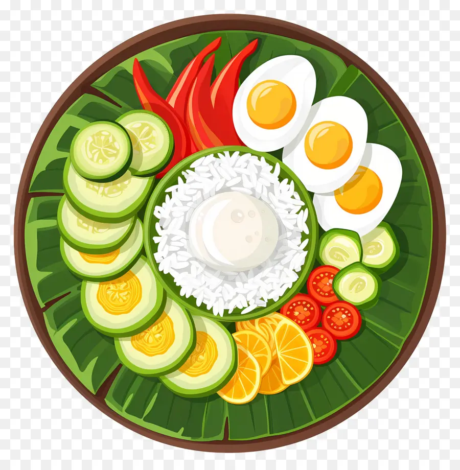 Nasi Lemak，Pirinç Ve Yumurta PNG