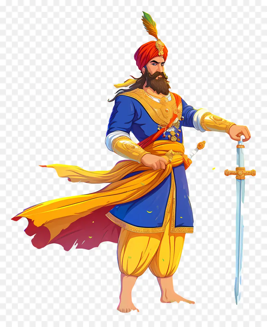 Guru Govind Singh Jayanti，Kılıçlı Savaşçı PNG