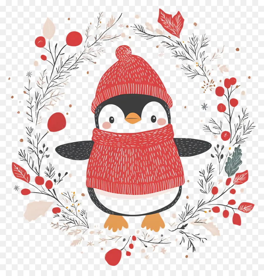 Noel Pengueni，Kışlık Giysilerdeki Penguen PNG