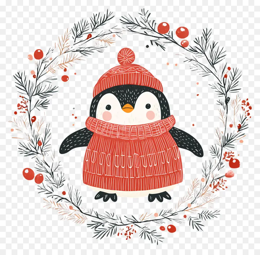 Noel Pengueni，Kışlık Giysilerdeki Penguen PNG