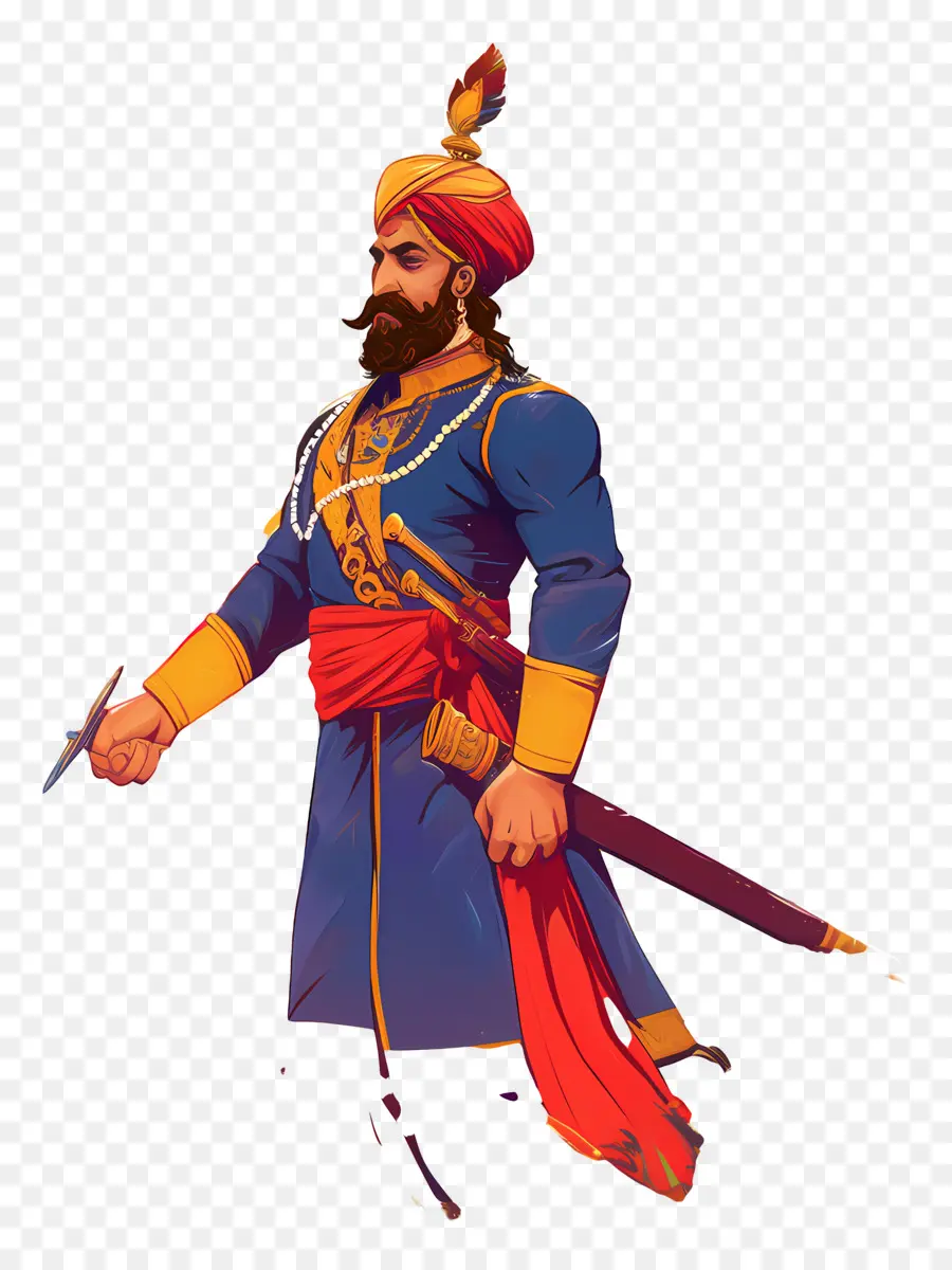 Guru Govind Singh Jayanti，Kılıçlı Savaşçı PNG