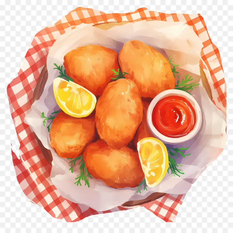 Kızarmış Tavuk Parçaları，Kızarmış Nuggets PNG