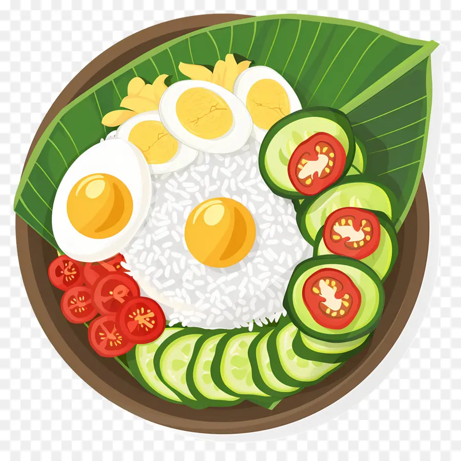 Nasi Lemak，Sebzeli Ve Yumurtalı Pilav PNG