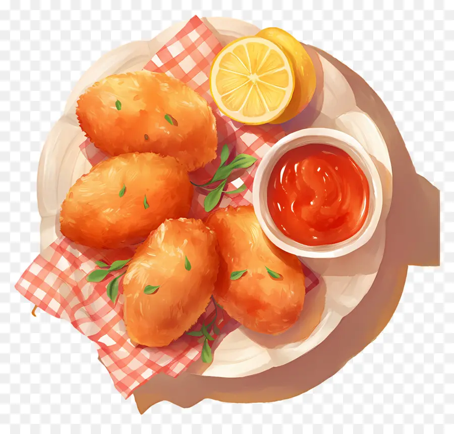 Kızarmış Tavuk Parçaları，Kızarmış Nuggets PNG