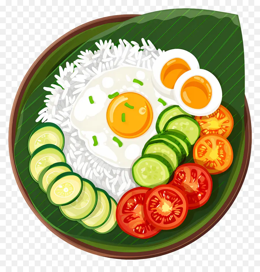 Nasi Lemak，Pirinç Ve Yumurta PNG