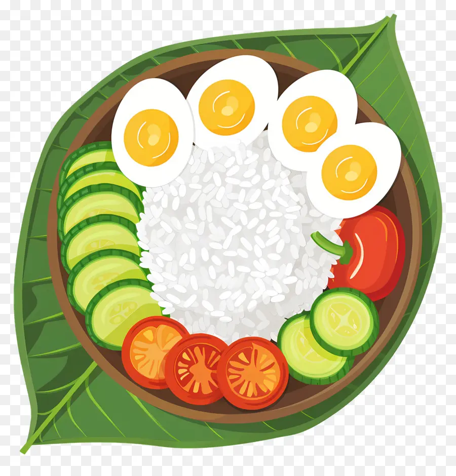 Nasi Lemak，Sebzeli Ve Yumurtalı Pilav PNG