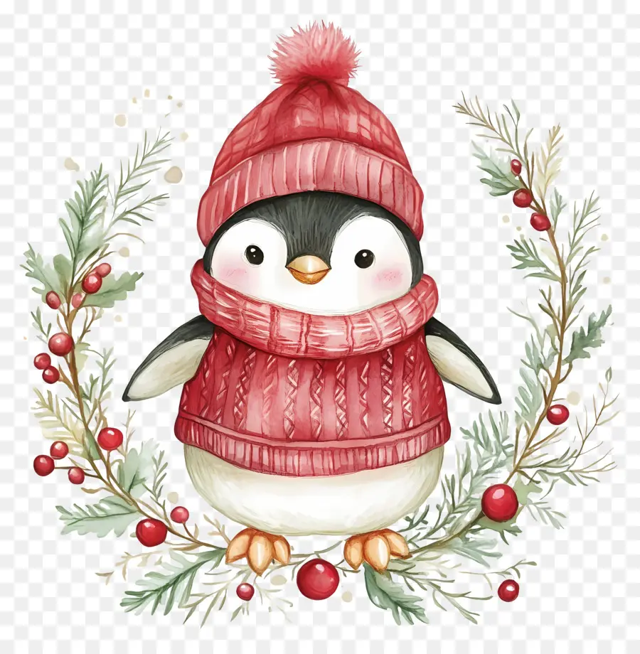 Noel Pengueni，Kışlık Giysilerdeki Penguen PNG