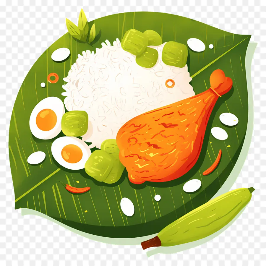 Nasi Lemak，Pirinç Ve Yumurta PNG