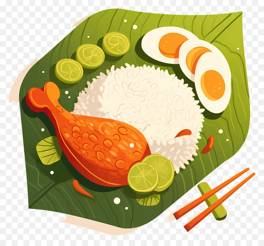 Nasi Lemak，Pirinç Ve Tavuk PNG