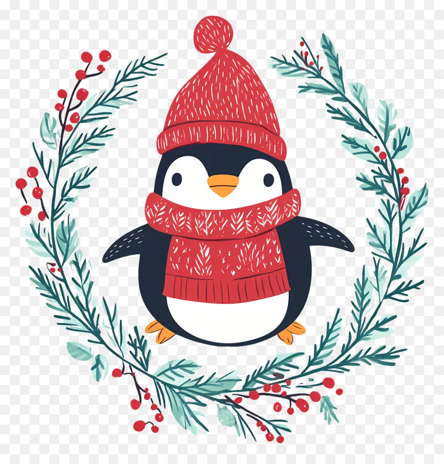 Noel Pengueni，Kışlık Giysilerdeki Penguen PNG