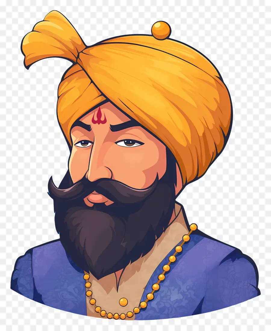 Guru Govind Singh Jayanti，Gülümseyen Türbanlı Adam PNG