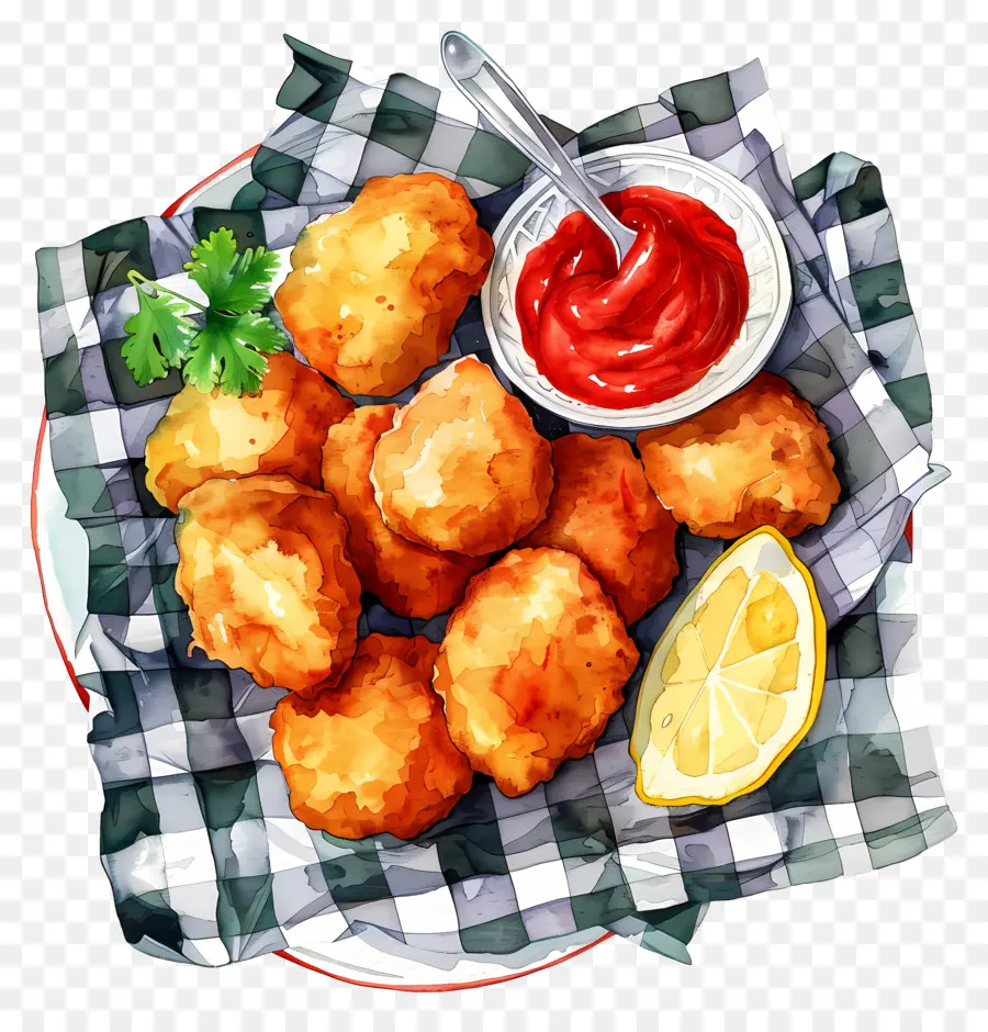 Kızarmış Tavuk Parçaları，Kızarmış Nuggets PNG