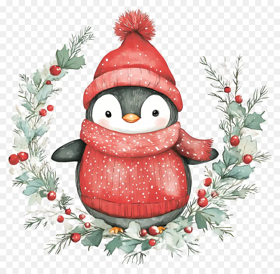 Noel Pengueni，Kışlık Giysilerdeki Penguen PNG