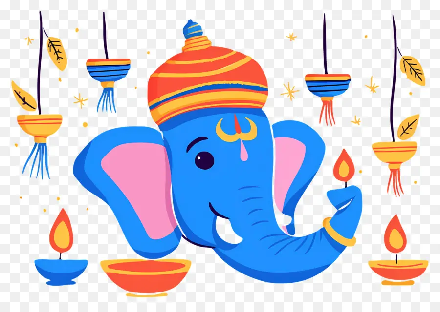 Ganesha Chaturthi，Lambalı Fil Kafası PNG