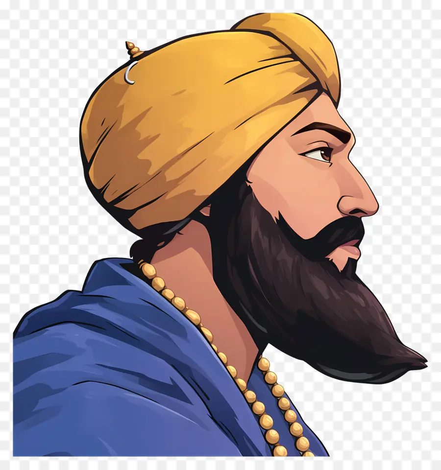 Guru Govind Singh Jayanti，Türbanlı Adam Işaret Ediyor PNG