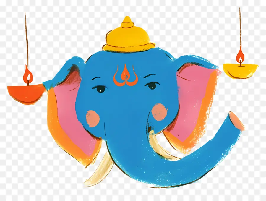 Ganesha Chaturthi，Lambalı Fil Kafası PNG