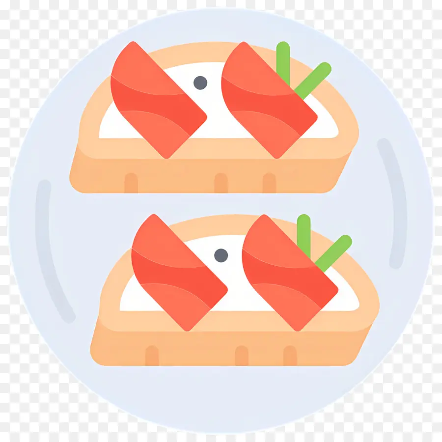 Bruschetta，Somon Kanepe PNG