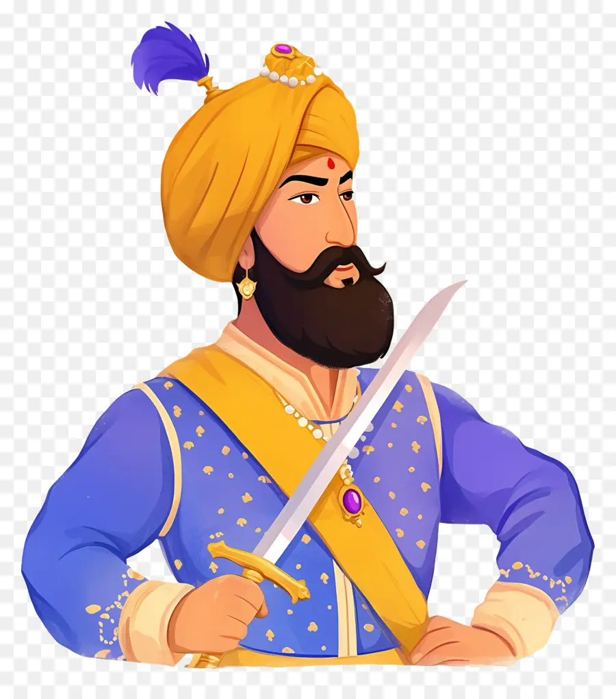 Guru Govind Singh Jayanti，Kraliyet Figürü PNG