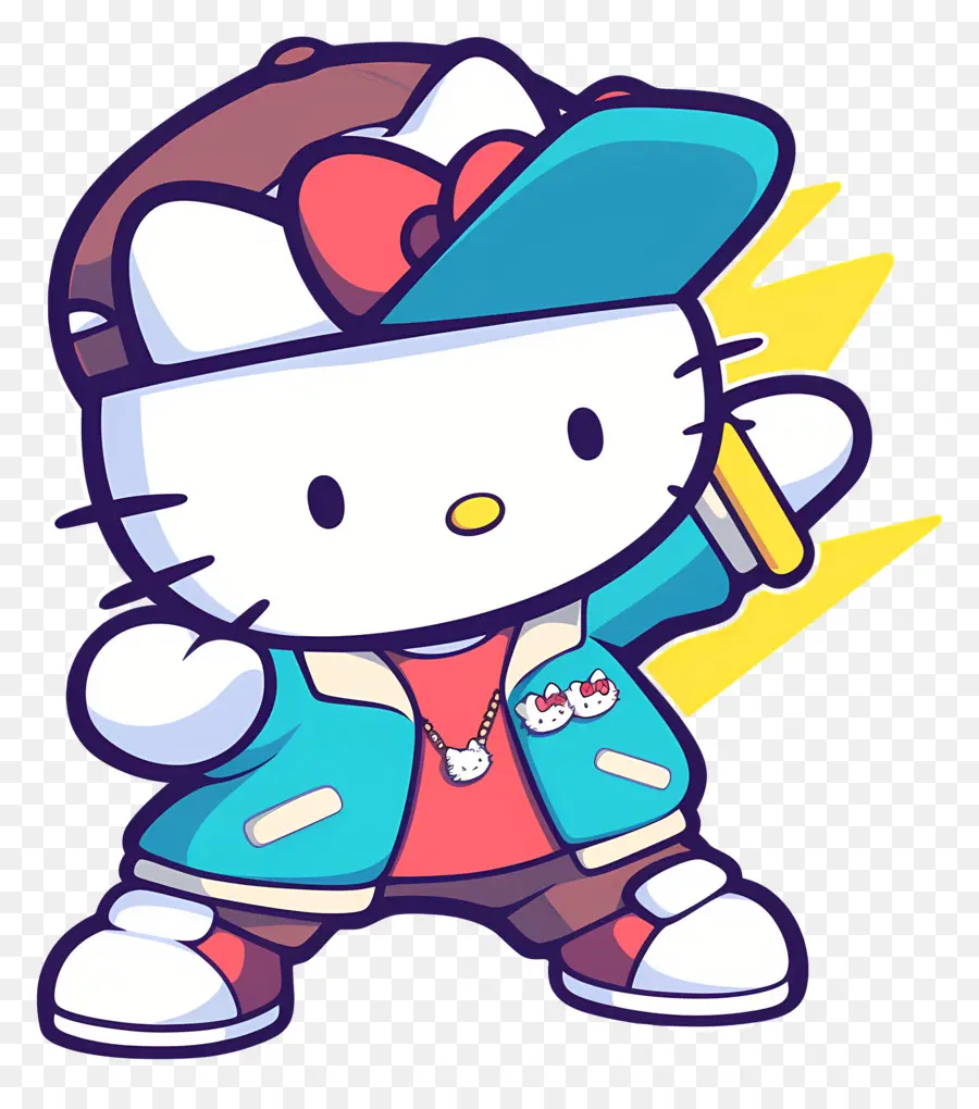 Merhaba Kitty，Hello Kitty Hip Hop Kıyafetiyle PNG