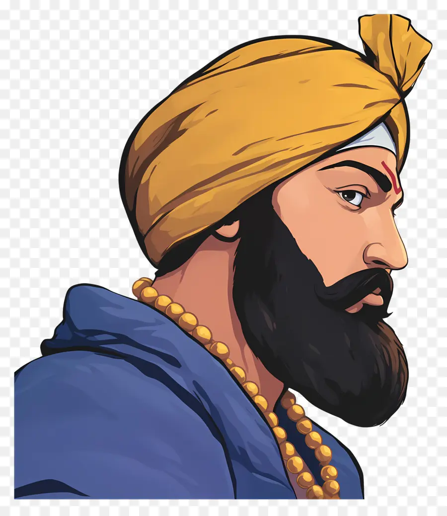 Guru Govind Singh Jayanti，Türbanlı Adam Işaret Ediyor PNG