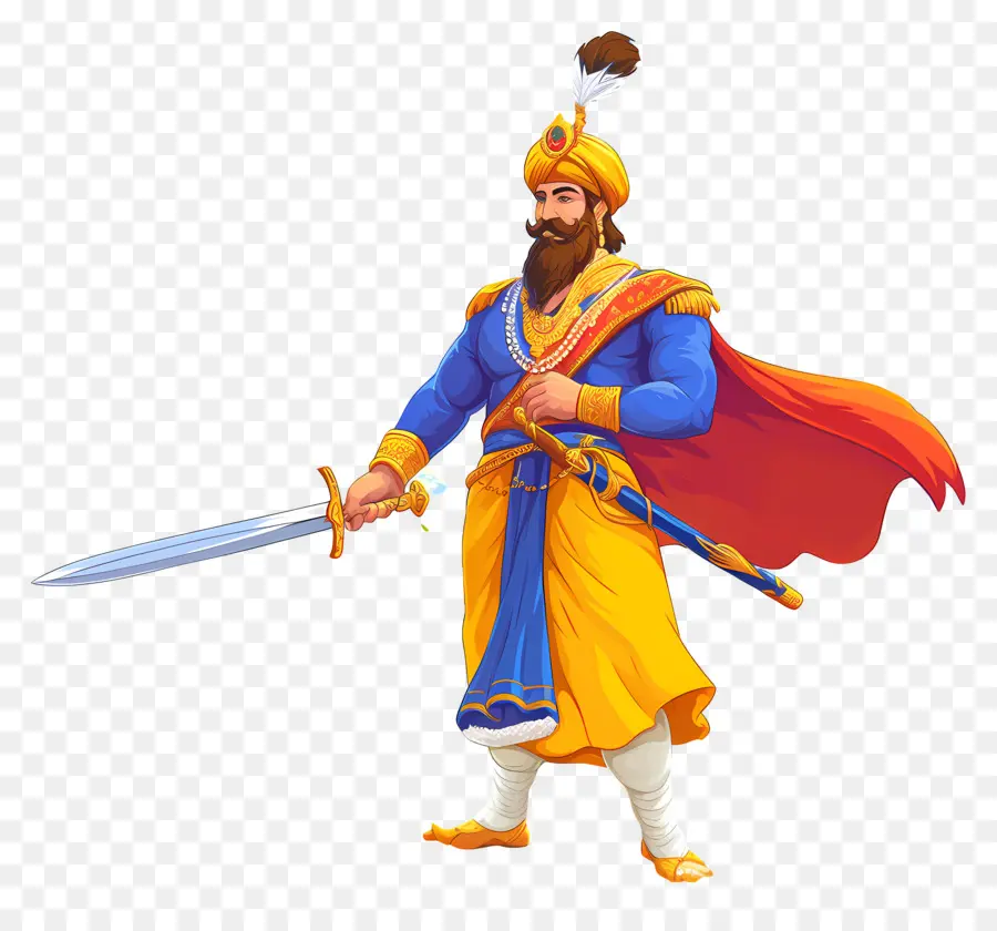 Guru Govind Singh Jayanti，Kılıçlı Savaşçı PNG