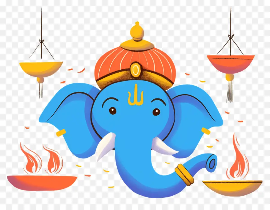 Ganesha Chaturthi，Şapkalı Fil PNG