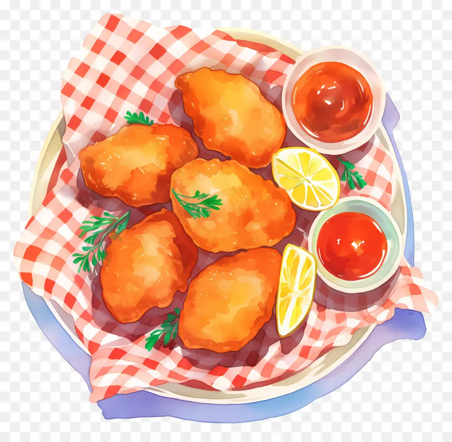 Kızarmış Tavuk Parçaları，Kızarmış Nuggets PNG