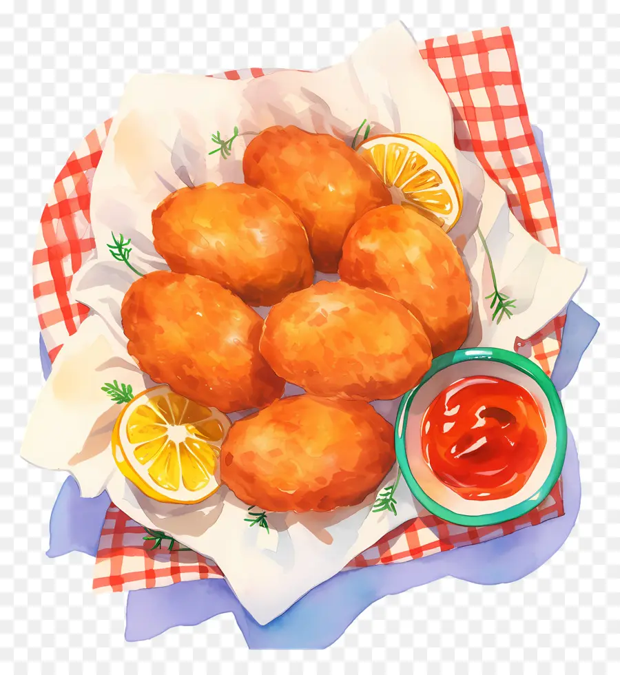 Kızarmış Tavuk Parçaları，Kızarmış Nuggets PNG