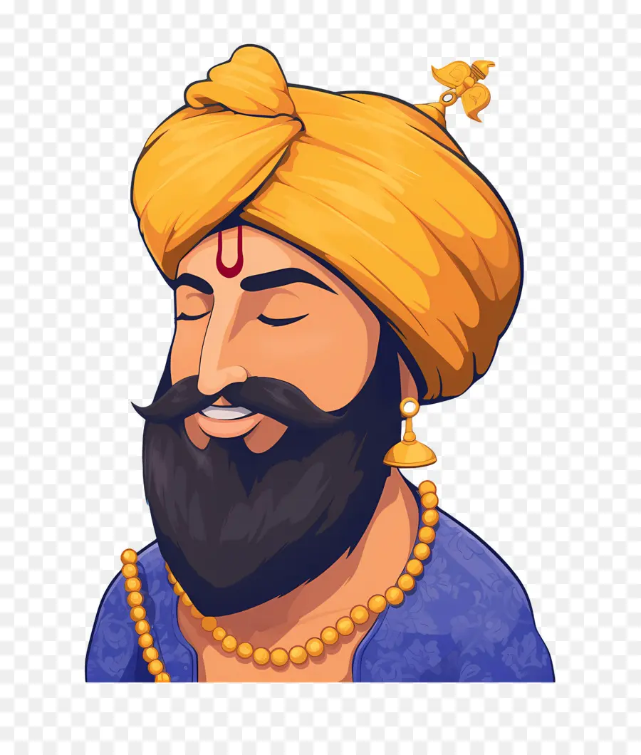 Guru Govind Singh Jayanti，Gülümseyen Türbanlı Adam PNG