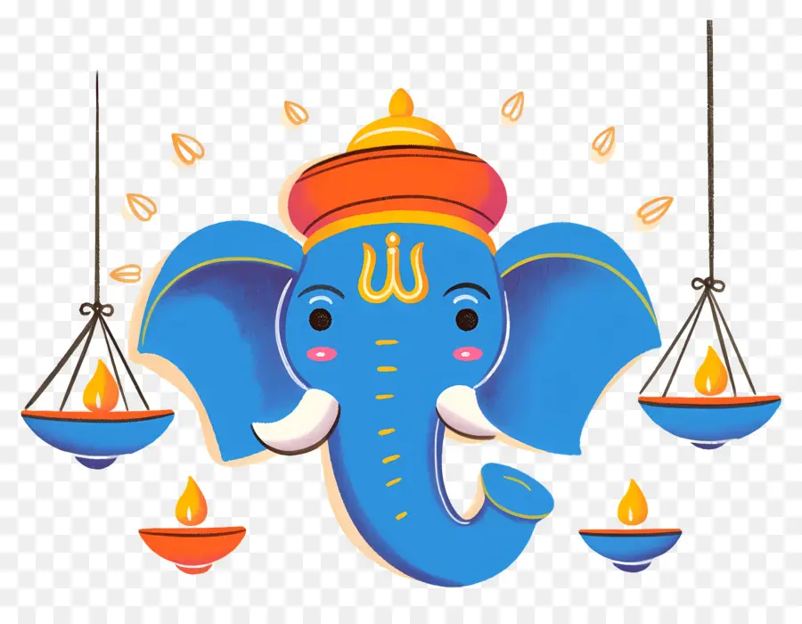 Ganesha Chaturthi，Lambalı Fil Kafası PNG