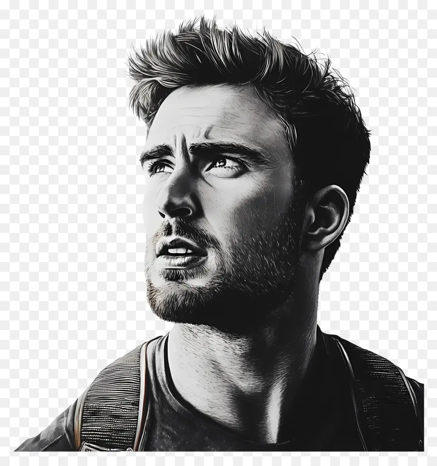 Chris Evans，Tek Renkli Portre PNG